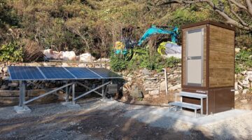 【納品実績】大分市佐賀関町の高島キャンプ場に弊社バイオトイレを設置しました。